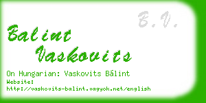 balint vaskovits business card